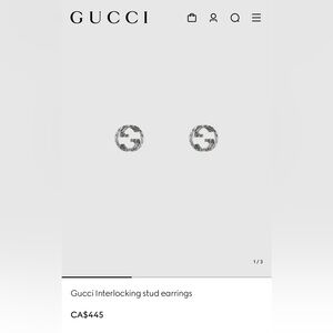 Gucci Silver Twisted Logo Earrings